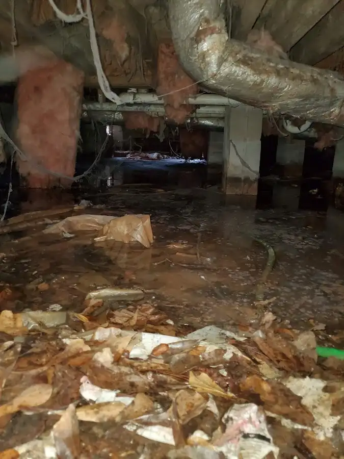 Crawl space flood assessment for Commercial Water Damage Restoration in Belchertown